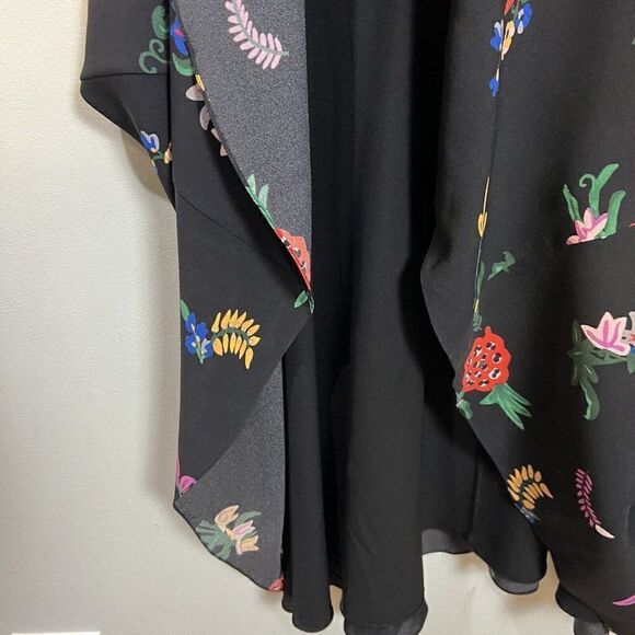 Novis Womens Silk Dress Size 8 Novelty Print Floral Runway Made In USA - Picture 11 of 14